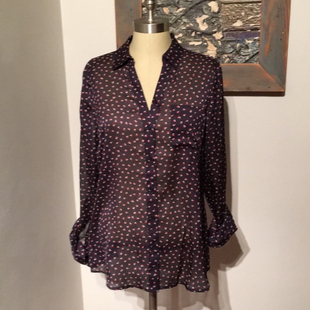 The Limited sheer patterned blouse